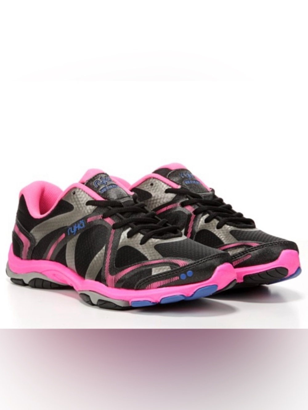 Ryka Women's Bold Statement Black And Pink Athletic Running Shoes